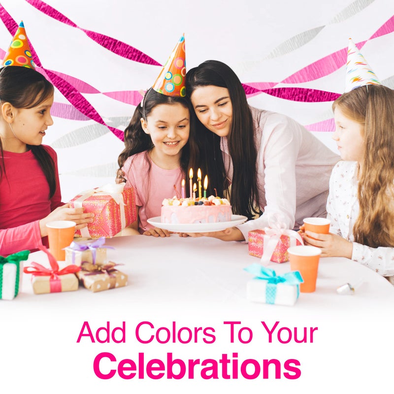 Ader Products Pink Crepe Paper Streamers, Pink Party Decorations - 8 Large Rolls, 2in x 120ft Each Roll - Decorative Creped Roll for Birthday, Festival, Wedding, Backdrop or Photo Booth Decoration and Flower Making - Image 5
